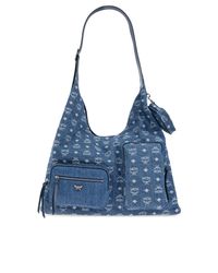 MCM Blue Denim Shoulder Bag