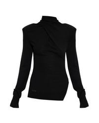 The Attico Black Turtleneck With Shoulder Pads