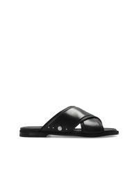 Maison Margiela Black Leather Slides for men