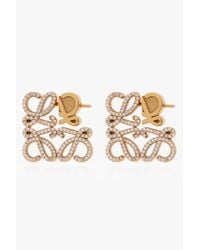 Loewe White Logo-shaped Earrings
