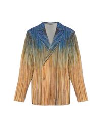 Homme Plissé Issey Miyake Blue Pleated Blazer for men