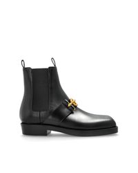 Balmain Black Leather Chelsea Boots for men