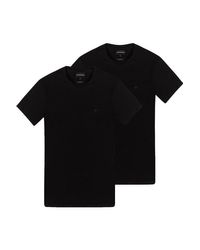 Emporio Armani Black Branded T-shirt Two-pack for men
