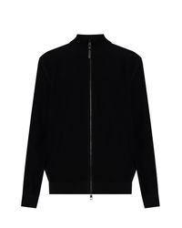 Moncler Black Cardigan With Logo Patch for men