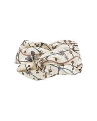 Versace Natural Silk Headband With "Hangin' Out" Print