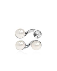 Dries Van Noten Metallic Two Rings With A Pearl