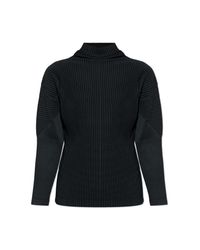 Homme Plissé Issey Miyake Black Pleated Turtleneck for men