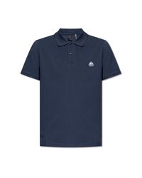 Moose Knuckles Blue Polo With Logo Patch for men