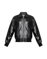 Bottega Veneta Black Leather Jacket for men
