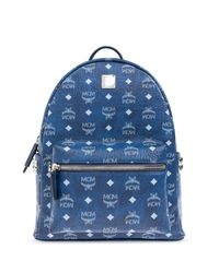 MCM Blue Backpack With Logo for men