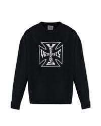 Vetements Black Wool Sweater With A Crew Neck for men