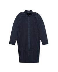 Homme Plissé Issey Miyake Blue Pleated Coat for men