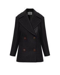 Lanvin Black Short Double-Breasted Coat