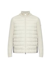 Moncler White Cardigan With Quilted Front for men