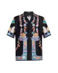 Versace Multicolor Silk Shirt With "Coral Theatre" Print for men