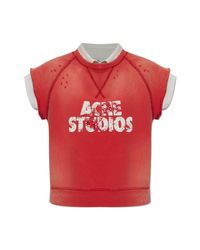 Acne Red Top With 'Vintage' Effect