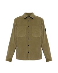 Stone Island Green Corduroy Shirt for men