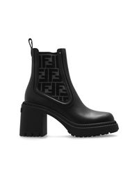 Fendi Black Heeled Ankle Boots Domino