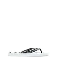 Versace Jeans Couture White Rubber Flip-Flops With Logo for men
