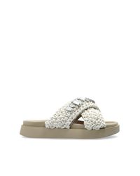 Inuikii White 'Woven' Slides