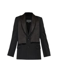 Maison Margiela Black Blazer With Decoratively Sewn-In Shawl for men