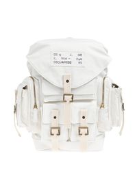 DSquared² White 'Cargo' Backpack for men