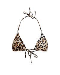 DSquared² White Bikini Top With Animal Print