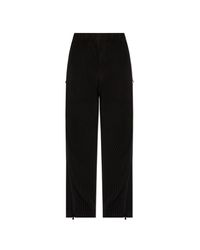 Homme Plissé Issey Miyake Black Pleated Trousers With Zippers for men