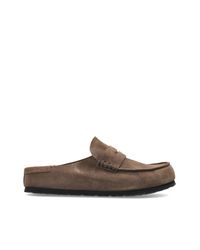 Birkenstock Brown 'Naples Wrapped' Slides for men