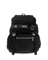DIESEL Black 'logos' Backpack for men