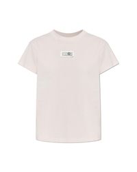 MM6 by Maison Margiela Pink T-Shirt With Logo