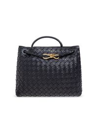 Bottega Veneta Blue Andiamo Medium Hand Bag