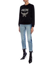 MCM Black Crystal Detail Logo Sweatshirt