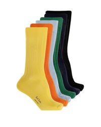 Paul Smith Black Six-Pack Of Socks for men
