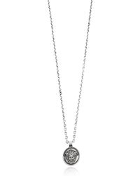 Versace White Brass Necklace With Pendant