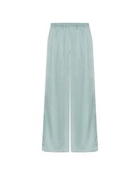 Fabiana Filippi Green Satin Wide-Leg Trousers