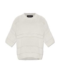 Fabiana Filippi White Sweater With Shimmering Sequins