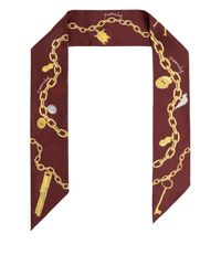 Givenchy Red Silk Scarf With Logo