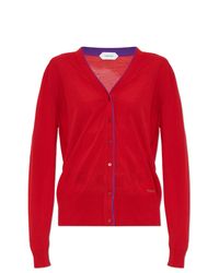 Versace Red Wool Cardigan