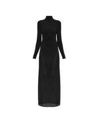 Alaïa Black Long Dress With Turtleneck
