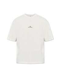 Stone Island White T-Shirt With Embroidered Logo for men
