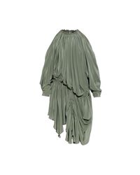 Balmain Green Sleeveless Silk Dress