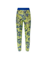 Versace Jeans Couture Green Leggings With Shimmering Sequins