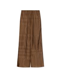 Totême Brown Silk Trousers