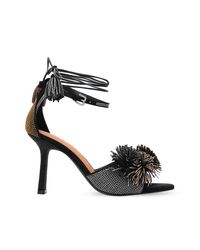Kurt Geiger Black Heeled Sandals 'Pom Pom'