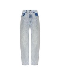 Casablanca Blue Jeans With Shimmering Appliqués