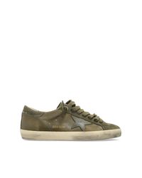 Golden Goose Deluxe Brand Green Super-Star Classic Sports Shoes With List for men