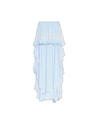 LoveShackFancy Blue Silk Skirt 'Jolina'