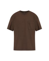 Lemaire Brown T-Shirt With Pocket for men