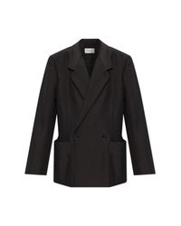 Lemaire Black Double-Breasted Blazer